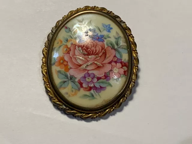 Bijoux ancien Broche ancienne Porcelaine (123-21/4-55)