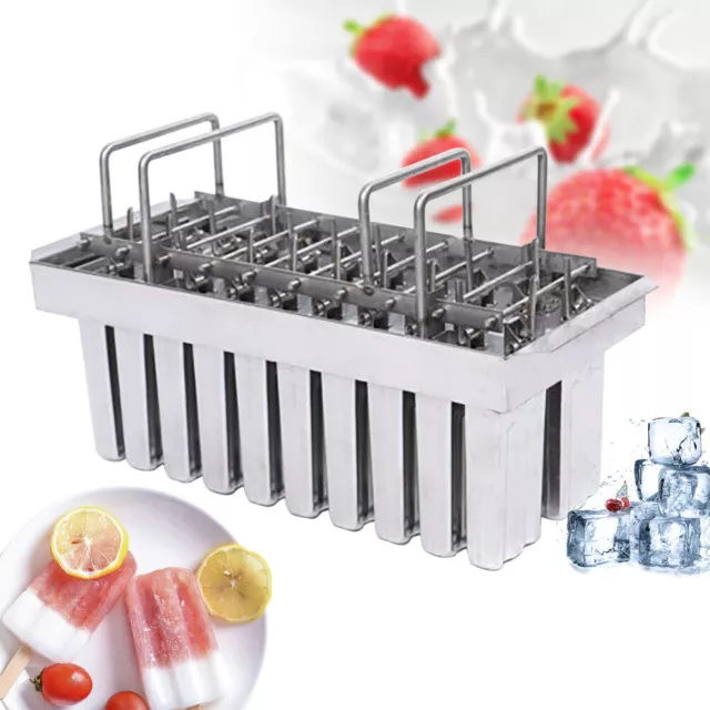 20*Stainless Steel Molds Mold Ice Pop Lolly Popsicle DIY Ice Cream Stick Holder