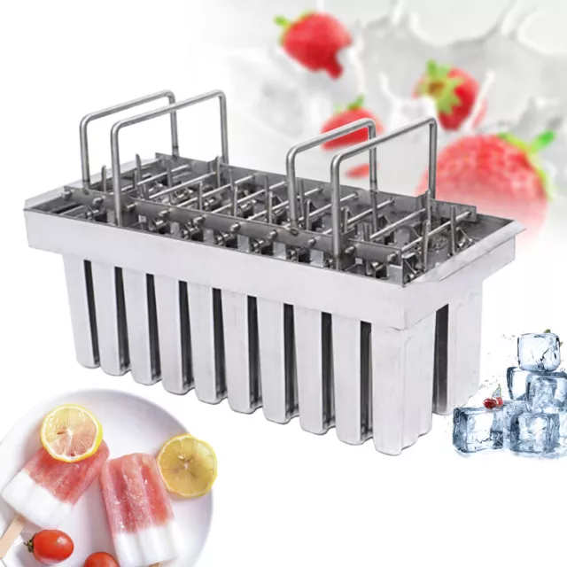 20pcs Ice Cream Stick Molds Ice Pop Lolly Popsicle Holder Stainless Steel Mold