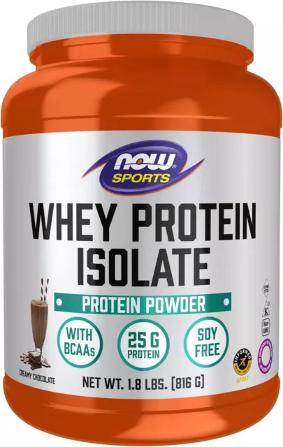 NOW Sports Nutrition, Whey Protein Isolate,Creamy Chocolate EXP 07/24