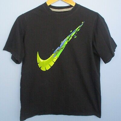 Nike T-SHIRT NERO bambini XL T-shirt cotone manica corta (si adatta da uomo piccolo)