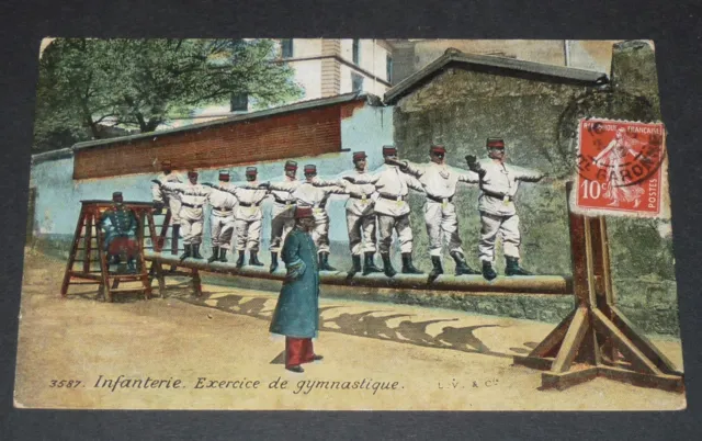 Cpa Carte Postale 1912 France Militaria Infanterie Exercice Gymnastique