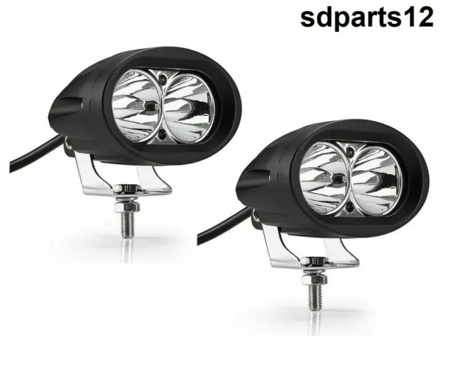 2x 20W 2 LED Phares De Travail Feux Projecteur De Profondeur Voiture Bateau Moto