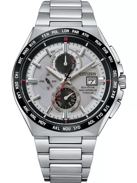 Citizen Eco-Drive Solar Titan Herren Uhr Funkuhr AT8234-85A  Saphirglas  NEU