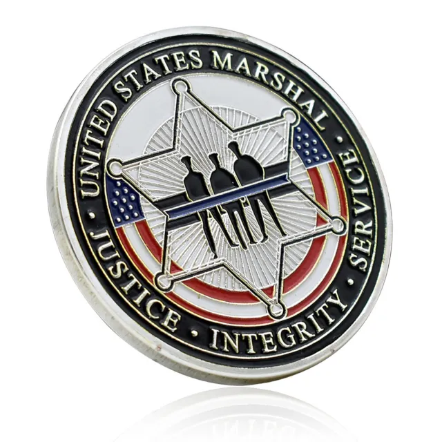 US Marshal Police Silver Coin Hero Commemorative Medal Statue of Liberty Crafts
