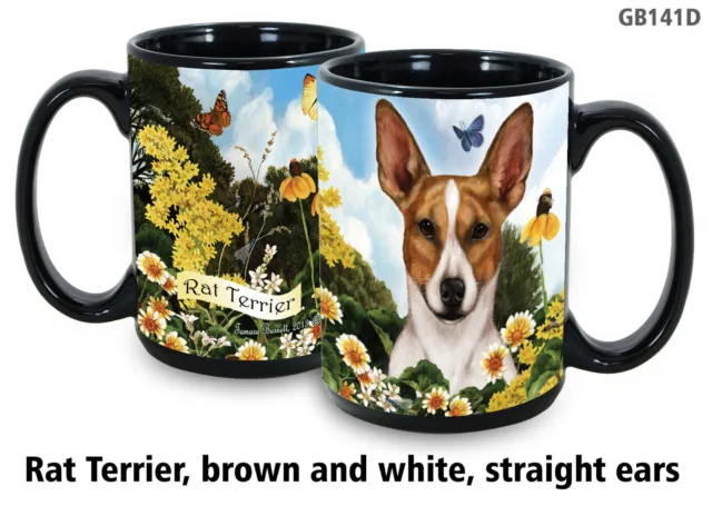 Garden Party Mug - Cropped Brown and White Rat Terrier