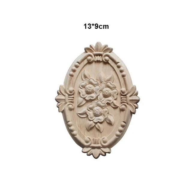 Retro Rund Möbel Schnitzerei Ecke Holz Verzierung Ornament Fenster-Blumen