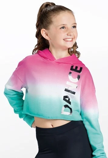 Dance Top Hoodie Cropped  Large Child Pink Balera  Jazz Gymnastics