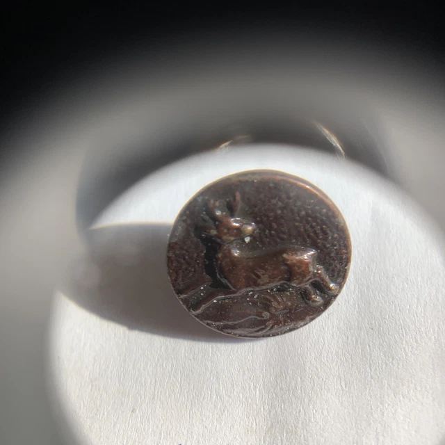 Bouton de Vénerie Ancien Cerf Equipage Hunting Button