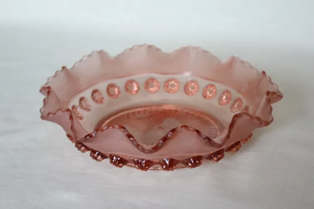 Art Deco Pink Glass Blackberry 'Prunt' Bowl by Davidson