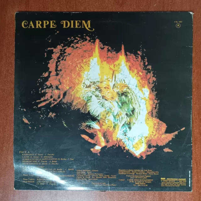 Carpe Diem - Cueille Le Jour [1977] LP de vinilo electrónico rock progresivo Francia 2