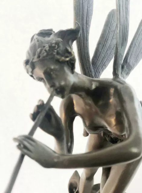 Fabulous "GOOD FAIRY` Bronze Cast Metal Art Deco Nouveau Statue/15" Tall Figure 3
