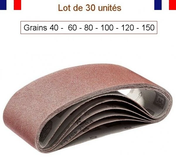 5 Bandes Abrasives 457x75 Mm Oxyde D'aluminium - Grain 120 - Pour Bois, Métal, Plastique - Compatibles Ponceuses à Bande