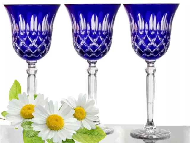 Cristal de Plomo Copa de Vino Azul 2er Y 3er Set Weißwein-gläser Cristal Pulido