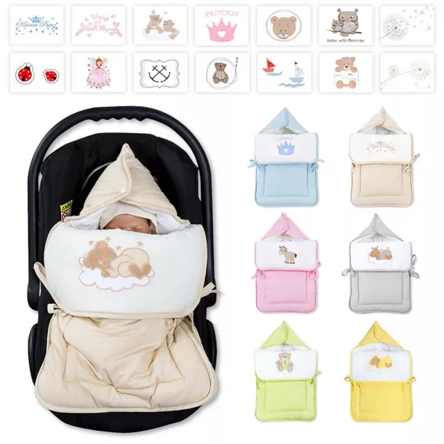 Baby Fußsack Multisack Einlegedecke Allzweckdecke Gurtschlitz 100% Baumwolle