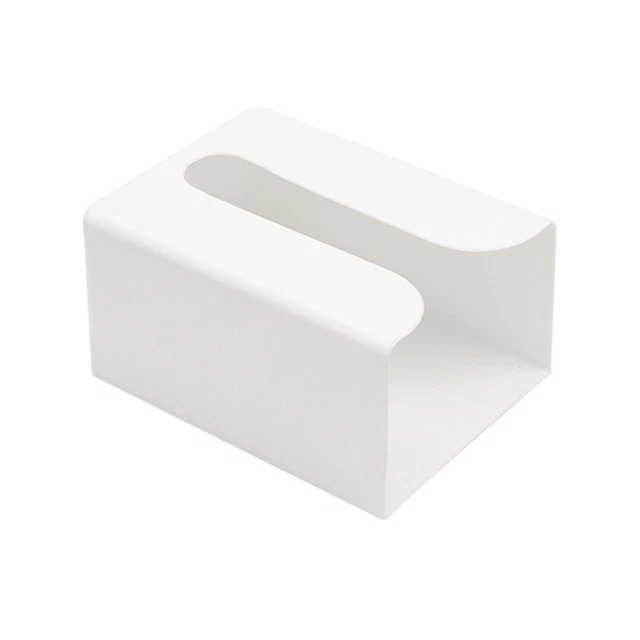 Caja de tejidos montada en pared portaserpinas estuche para toallas de papel autoadhesivo (blanco)
