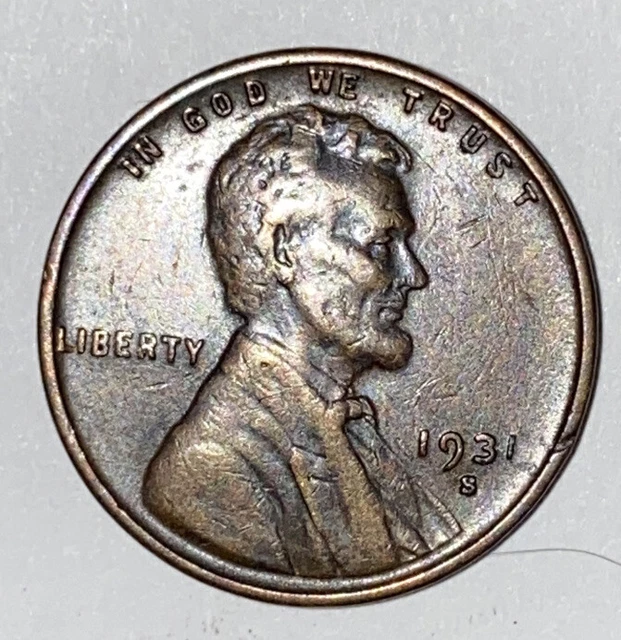 1 US Lincoln Wheat Cent Penny Roll 1931-S/1909 VDB BU+ RD (50 Coins) Old Vintage 4