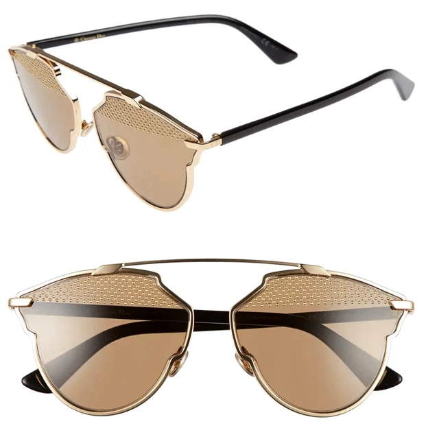 Christian Dior So Real Studded RHL5V Sunglasses Gold Black Brown