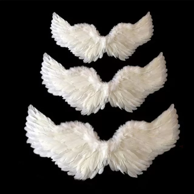 Feather Wings Black White Angel Fairy Adults Kids Fancy Dress Costume Halloween