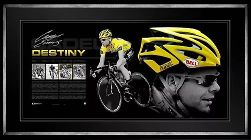 Cadel Evans Tour De France Signed Framed Limited Destiny Bell Helmet Wiggins