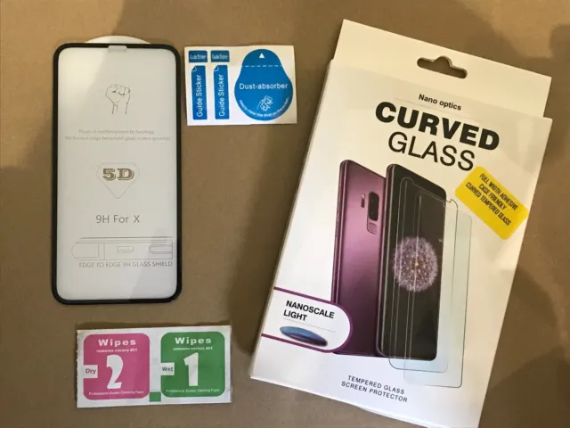 for iphone X XS 6 6s 7 8 3D HD Curve Full Cover Tempered Glass Screen Protector
