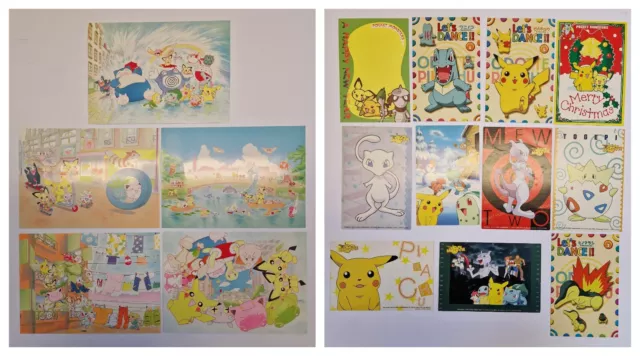 Pokémon Postkarten SET Pikachu & Freunde 2000 Keiko Hukuyama japanische Kunstkarten