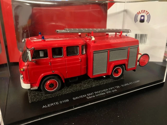 Camion De Pompiers ALERTE 1/43 – SAVIEM SM7 SIDES FPT, édition Limitée à 300 Pièces NEUF