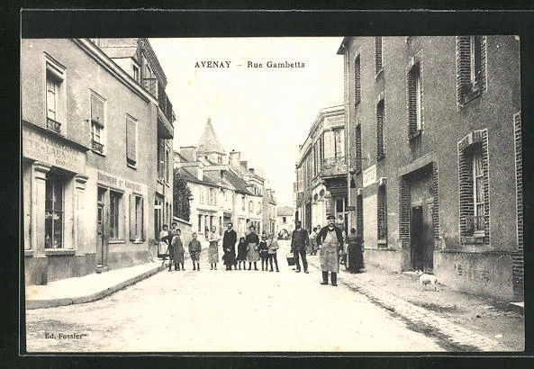 CPA Avenay, Rue Gambetta, vue de la rue