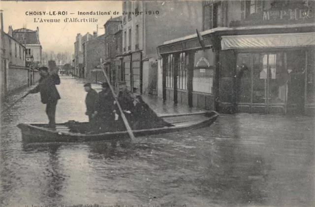 Cpa 94 Choisy Le Roi Inondations 1910 Avenue D'alfortville