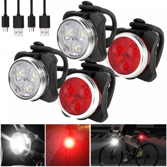 Bike Light Set, Super Bright USB Rechargeable Bicycle Lights,Waterproof Mountain