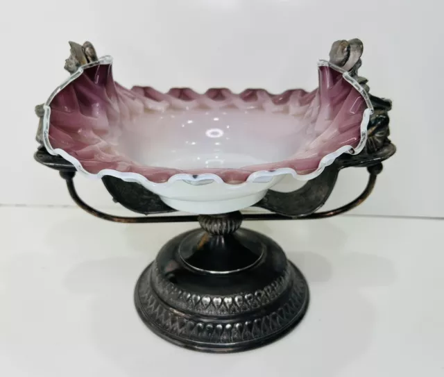 Victorian Kate Greenaway Brides Basket Figural Bowl Wilcox Silver Plate Read