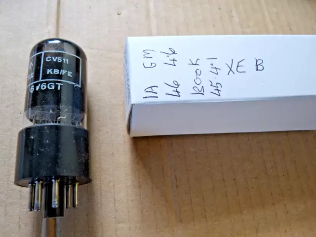 Brimar 6V6GT CV511 XE KB/FE  B Black Base NOS Valve Tube  DEC23