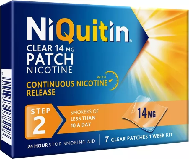 4 x NiQuitin Clear Patch Step 2 - 14mg - 7 Patches