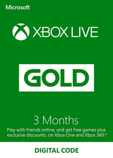 Xbox Liive 3 Month Golds Membership Worldwide Code (Global Code)!