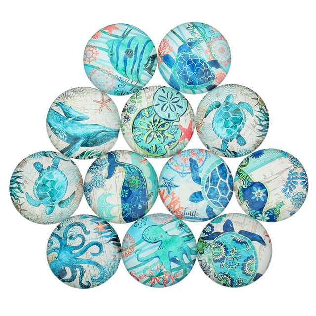 2X 20 Stück Ocean Handgemachte Flatback Glas Cabochon Dome Cameo Schmuck 2