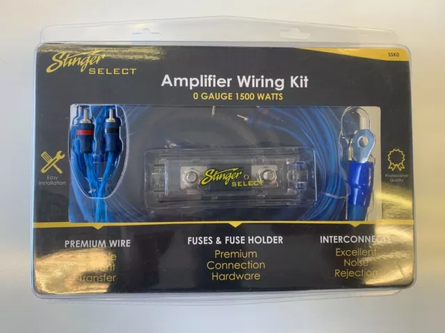 Stinger SSK0 1500W komplett 0 STÄRKE Auto Amp Verstärker Kabel Subwoofer Kabel Kit