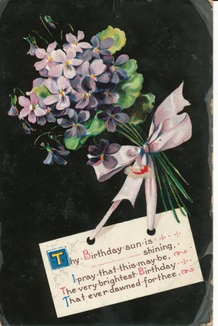 PC27685 Greeting Postcard. Birthday Greetings. Flowers. Wildt and Kray. 1909