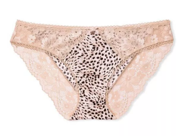 Victorias Secret Body By Victoria Cheetah Bikini Panty Size XS Silky Lace Waist