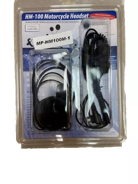 Sharman HM100 Motor Cycle Headset for PMR-446 Radio Communication