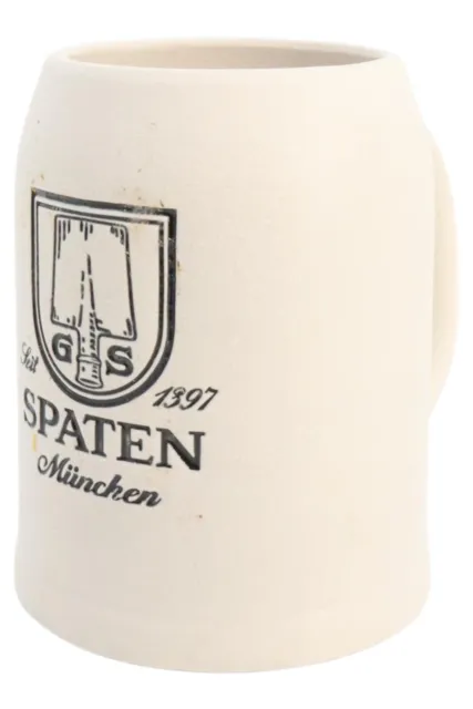 Spaten München Bierkrug Keramik Beige 13cm Ø 10cm Sammler
