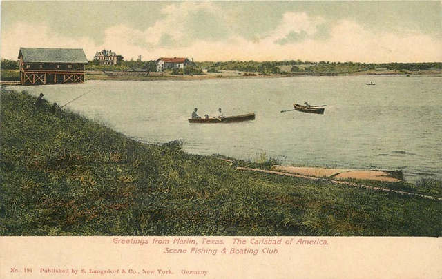 Carlsbad America Fishing Boating S Langsdorf C-1910 Marlin Texas postcard 7235