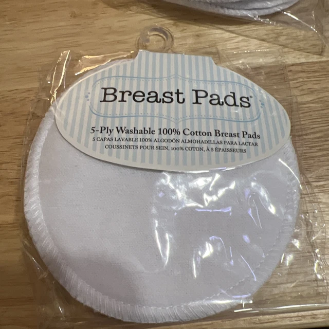 Nursing Bra Breast Pads Washable Reusable 4 Pair Set of 6 BRAND NEW SEALED