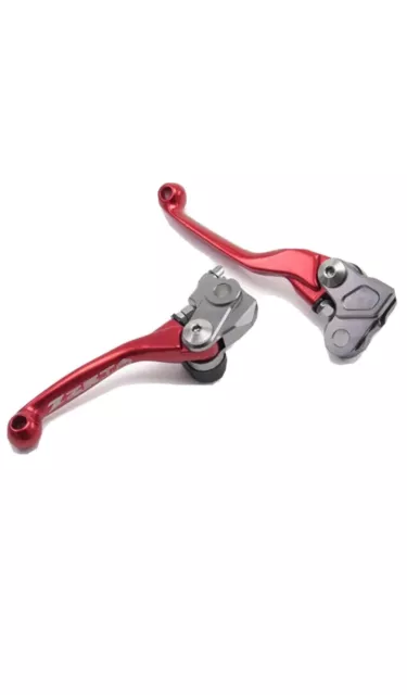 Zeta  Mx Kawasaki KX Suzuki RMZ Red FP Pivot Brake Clutch Lever Set