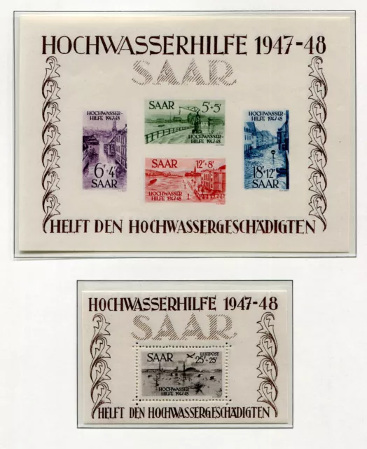 Saarland Block 1+2 sauber postfrisch und geprüft BPP