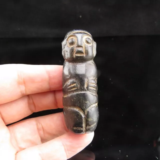 China,liaoning,jade,hongshan culture,black magnet,Apollo,pendant G(623)