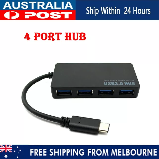 USB C HUB 3.0 Type C 4-Port Multi-Splitter OTG Adapter for PC Android Laptop AUs