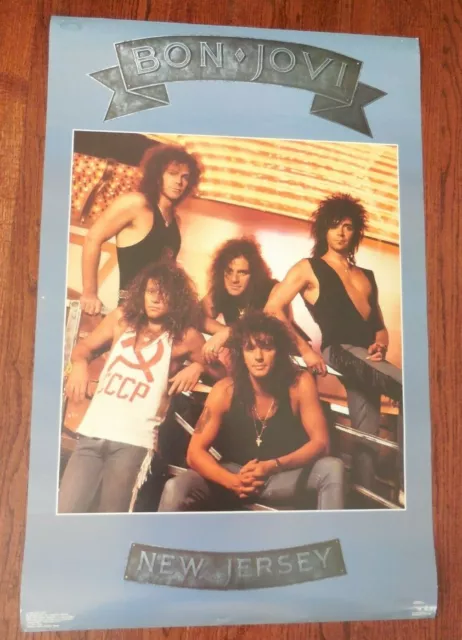 Bon Jovi New Jersey 22"x34" retro 1988 #3207 poster. See description has wear.