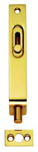 Polished Brass Sunk Slide Flush Bolt 102mm x 17mm by Carlisle Brass AA79