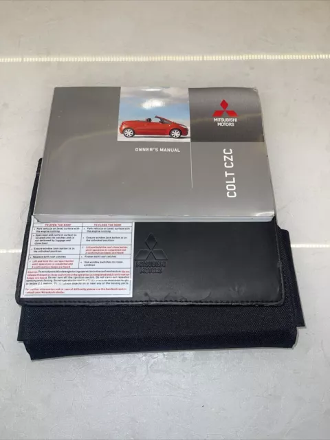 Genuine Mitsubishi Colt Czc Convertible Owners Manual Handbook &Wallet 2006-2009