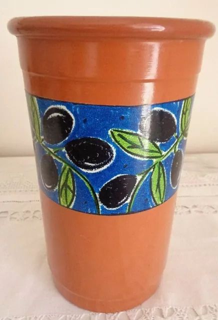 Val Do Sol Portugual Terracotta Hand Painted Grape Design Wine Cooler